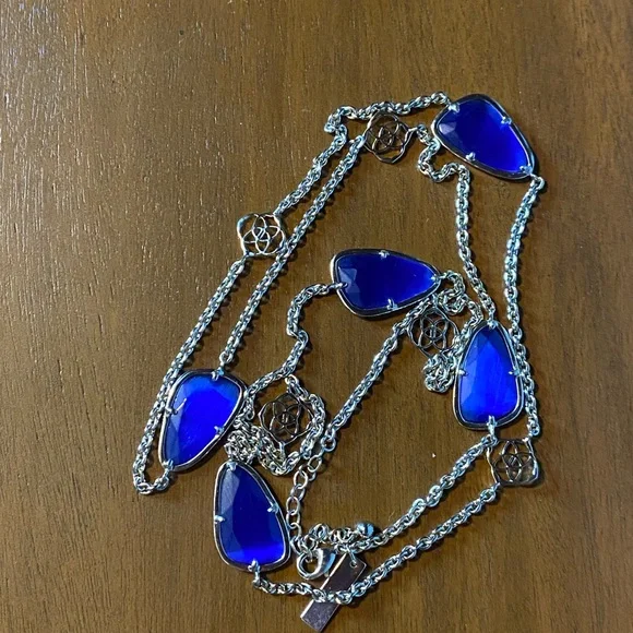 Kendra Scott Cobalt Blue Necklace with Silver Chain - Picture 2 of 6